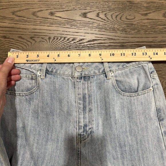 Emory Park Pants Women Size Small Blue Jean Wide Leg Raw Hem 26 Inch Waist‎ - Picture 10 of 13